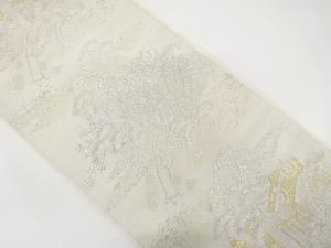 アンティーク　御所車に松・楓模様織り出し袋帯（材料）